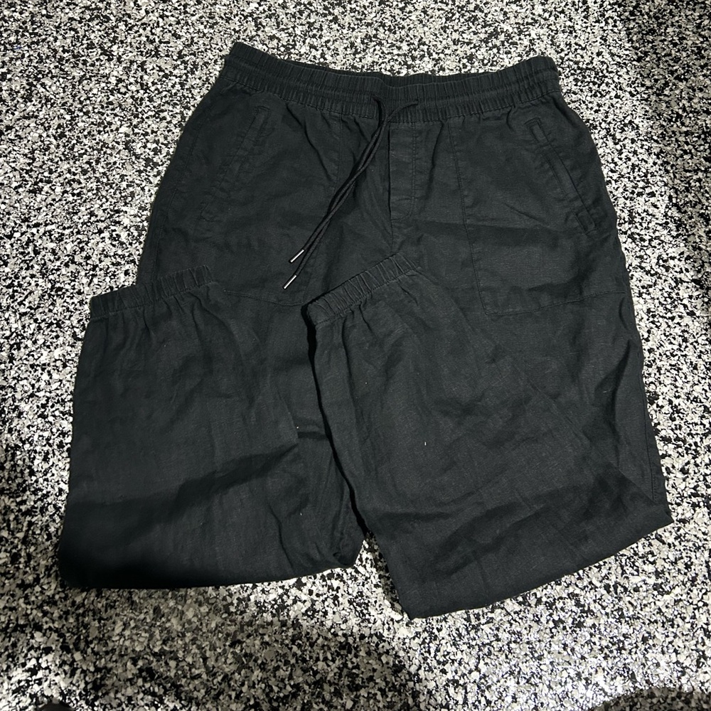100% Linen Athleta Black Joggers